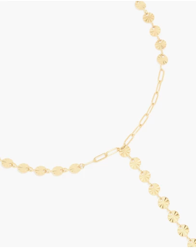 Lovisa - Waterproof Gold Plated Stainless Steel Disc Chain Y-Necklace