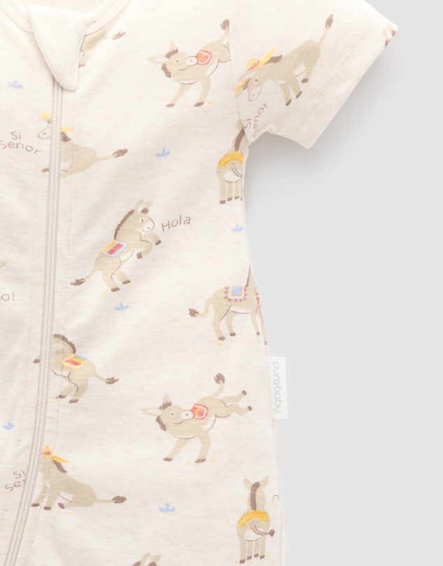 Purebaby - Rib Short Sleeve Growsuit -Kids-Babies