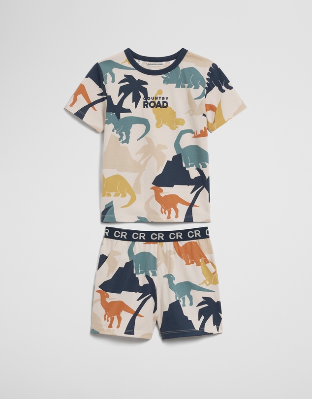 Country Road - Australian Cotton Short Sleeve Dino Pyjama Set