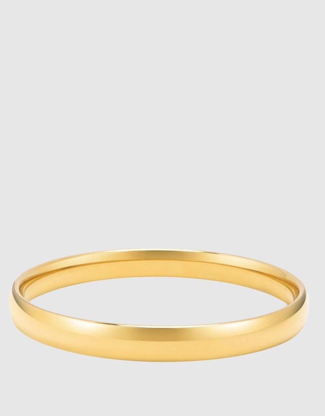 Nialaya Jewellery - Classic 8mm Round Bangle in Gold