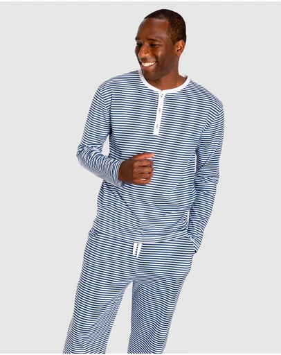 Sant And Abel - Men's Marina Jersey Stripe Henley Top