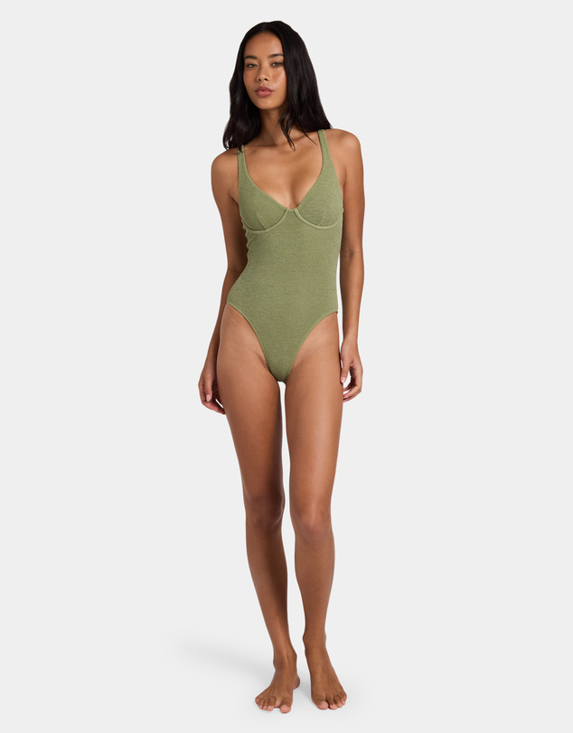 Billabong - Womens Crinkle Crush Ruby One Piece Swimsuit