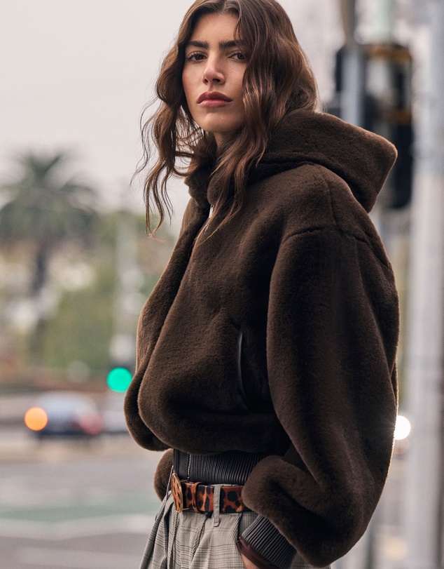 ENA PELLY - Faux Fur Zip Thru Hoodie