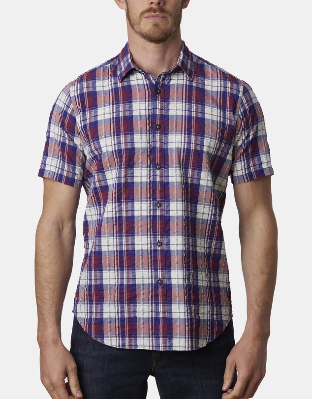 Abelard - Scarpe Seersucker Check Classic Fit Shirt