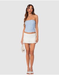 EDIKTED - Veronika Ruched Mesh Top