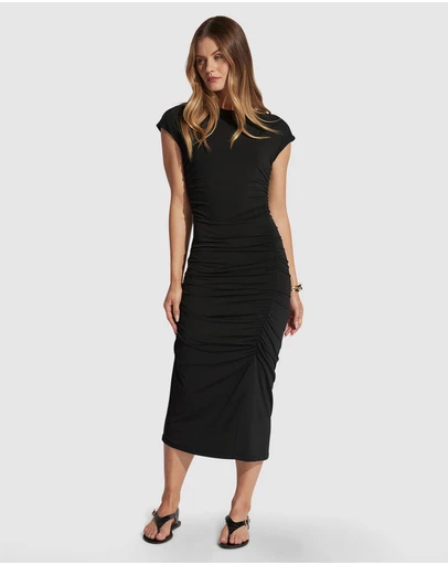 Decjuba - Margot Gathered Midi Dress