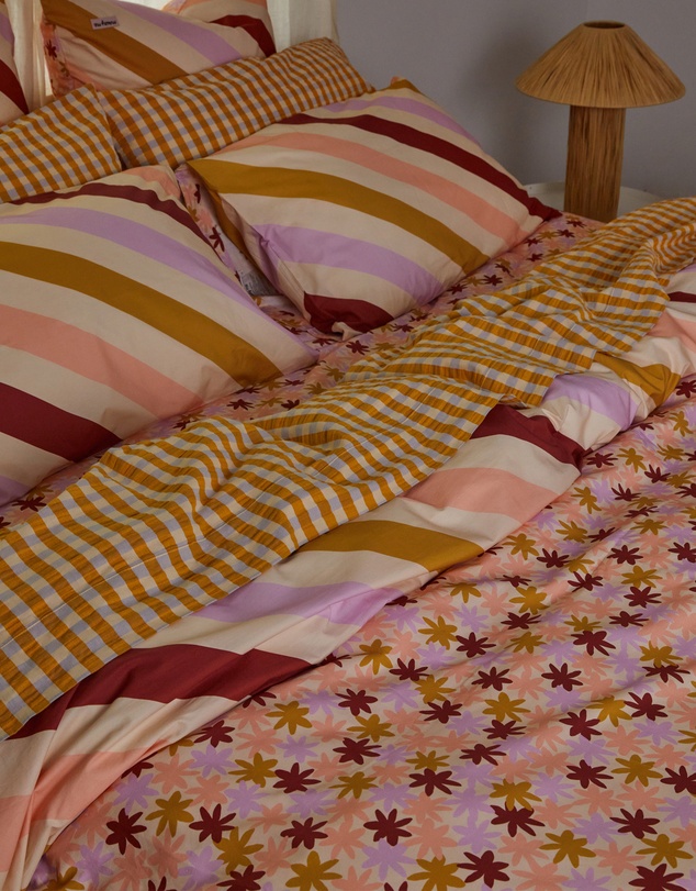 Mosey Me - Mango Seersucker Flat Sheet