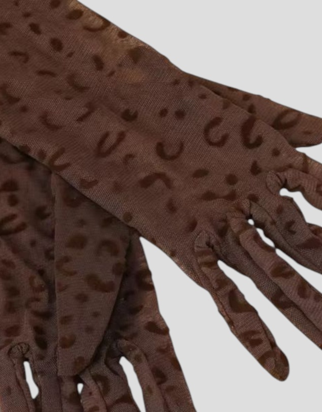 High Heel Jungle - Queen Leopard Print Sheer Mesh Opera Length Glove