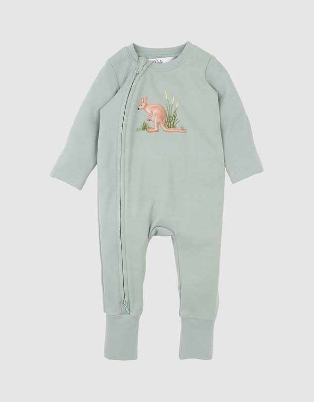 Bebe by Minihaha - Charlie Kangaroo Organic LS Zipsuit - Babies