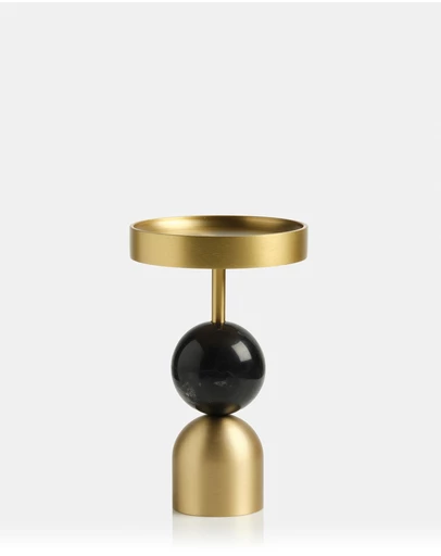 XRJ Celebrations - Arc Brass Candlestick Black Small
