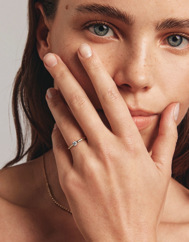 Michael Hill - 0.22 Carat TW Round Brilliant Diamond Solitaire Engagement Ring with Hidden Halo in 14kt Yellow and White Gold