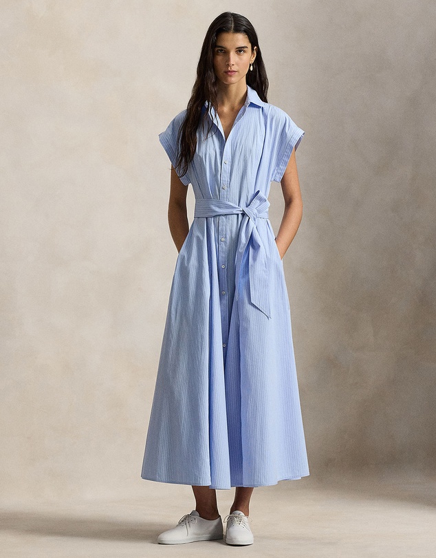 Polo Ralph Lauren - Striped Belted Cotton Shirtdress