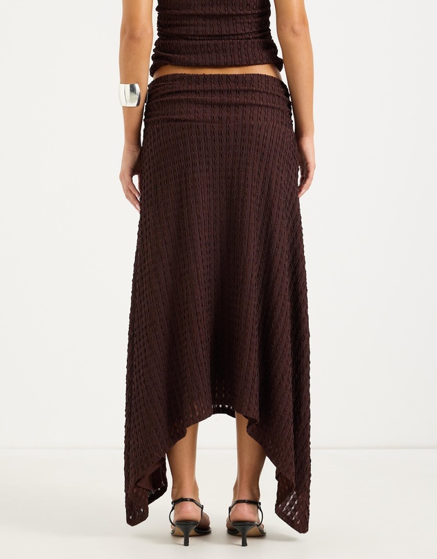 Calli - Raya Jersey Mid Rise Asymmetrical Midi Skirt