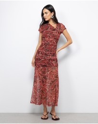 AERE - Polina Mesh Midi Dress