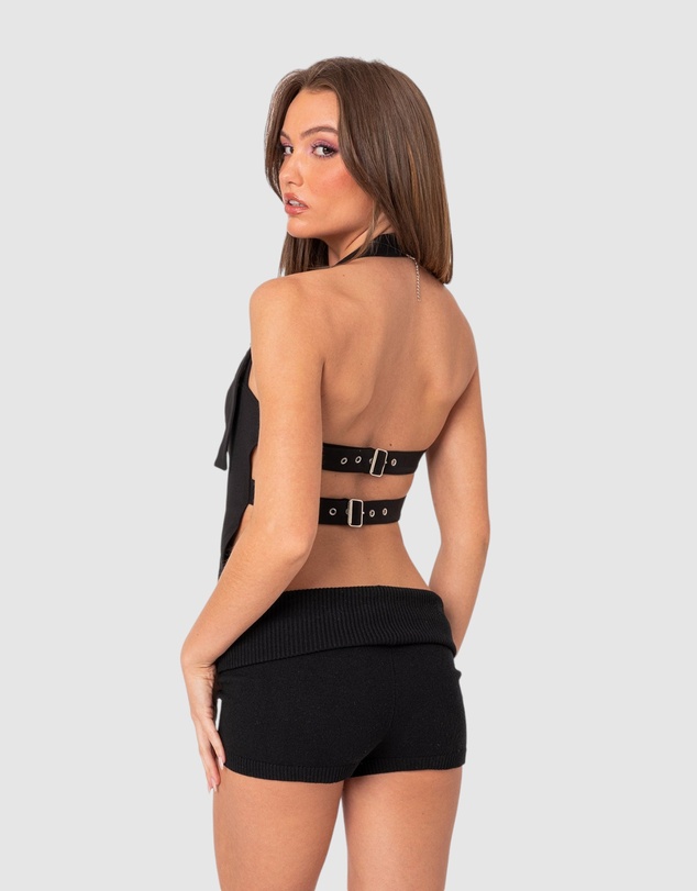 EDIKTED - Buckle Strap Open Back Top