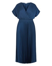 City Chic - Plus size Elia Pleat Dress - petrol