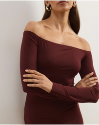 Atmos&Here - Hanna Long Sleeve Off-Shoulder Maxi Dress