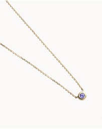 Kirstin Ash - Petite Birthstone Necklace December Tanzanite