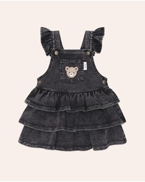 Huxbaby - Knit Denim Frill Pinafore - Babies-Kids