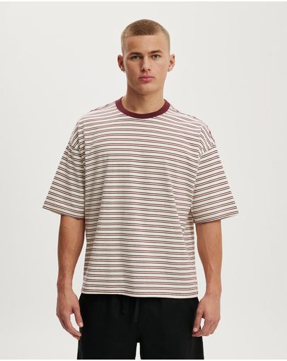 TRUE BURGUNDY  CREAMPUFF STRIPE