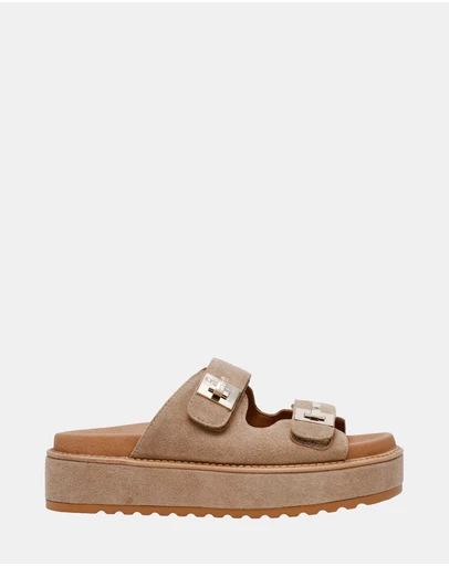Steve Madden - Bigschmona Taupe Suede Sandals