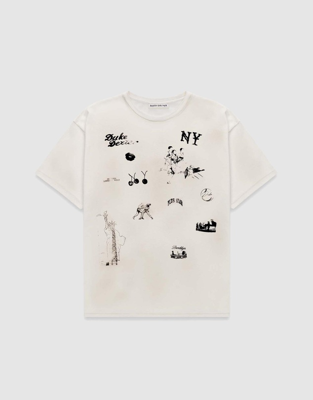 Duke + Dexter - NY Sketch Vintage White T-Shirt