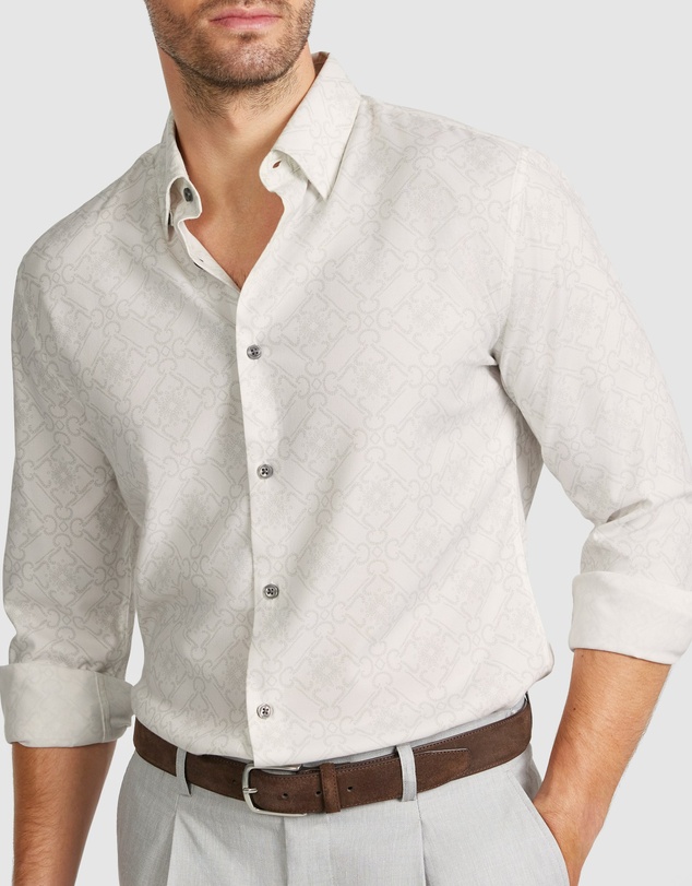 Tarocash - Dusk Slim Bamboo Geo Shirt