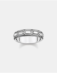 THOMAS SABO - Ring Crocodile Shell Silver Blackened
