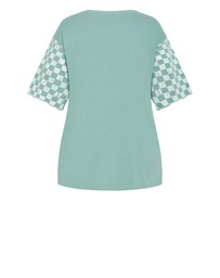 City Chic - Plus size Wrangling Hearts Oversized Tee - sage