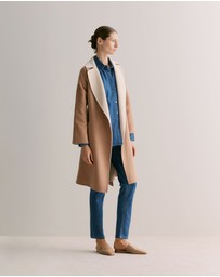 Trenery - Cotton Blend Boyfriend Jean in Mid Blue Denim