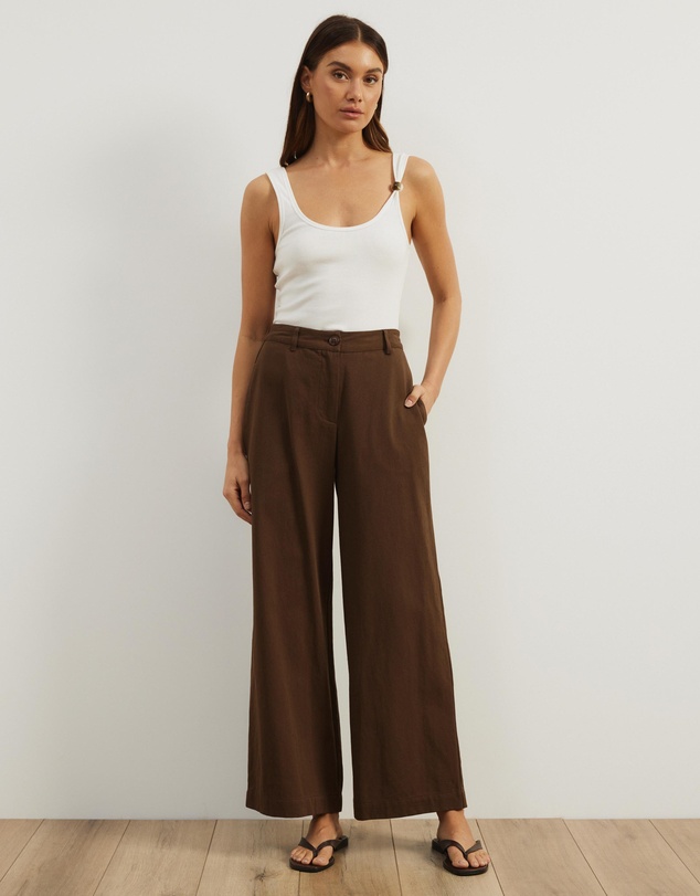 Atmos&Here - Gaia Twill Wide Leg Pant