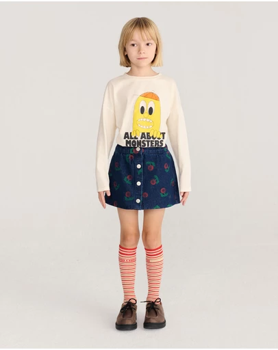 Bobo Choses - Stamp Bloom All Over Denim Skirt - Babies-Teens