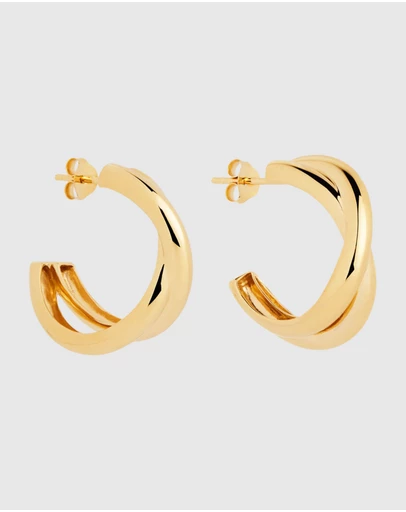 Najo - Café Yellow Gold Earrings