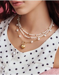 Ania Haie - Gold Gold Shell Pearl Cross Charm