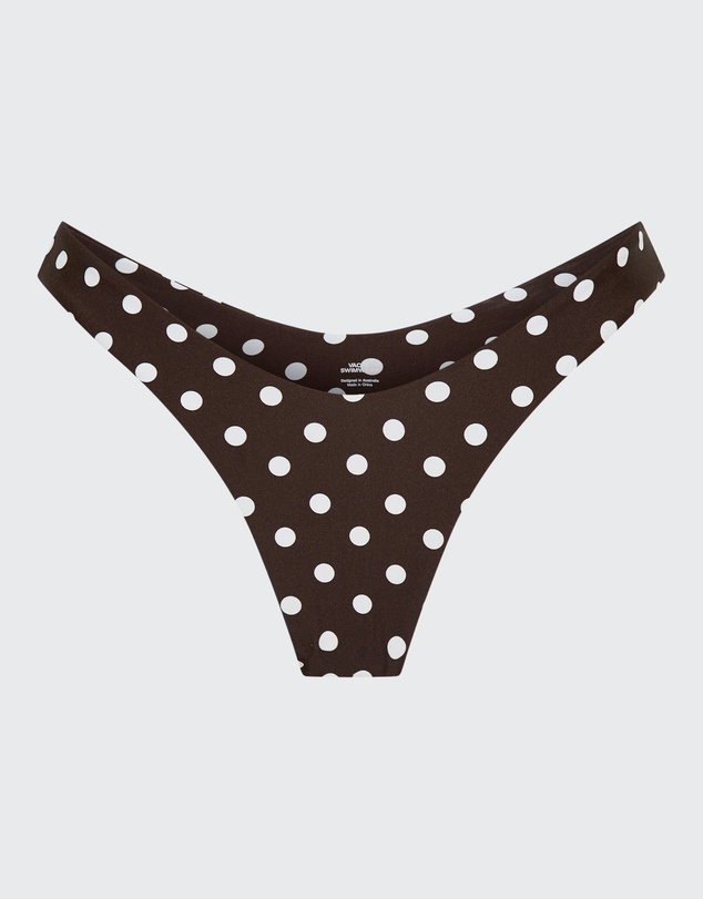 Vacay Swimwear - Positano Bottom Chocolate Polka