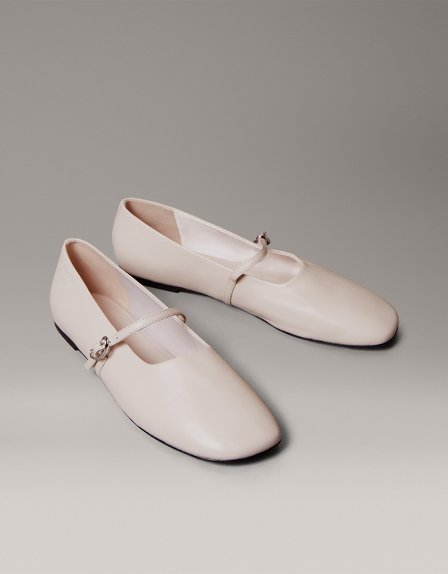 Calvin Klein - Leather Square Toe Ballerinas