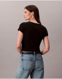 Calvin Klein Jeans - Woven Monogram Logo Slim T-Shirt