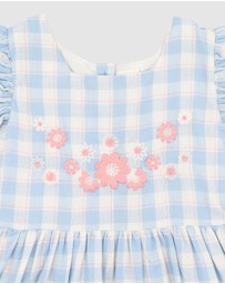 Bebe by Minihaha - Bonnie Check Organic Embroidered Dress - Kids