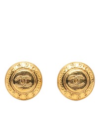 Pre-Loved by Azura Reborn - Pre-Loved CC Gold Plated Round Clip On Earrings