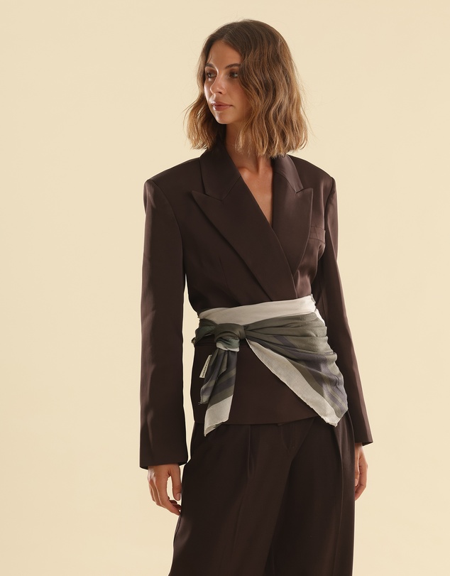 Morgan & Taylor - Eleanor Light-Weight Scarf in Khaki Green