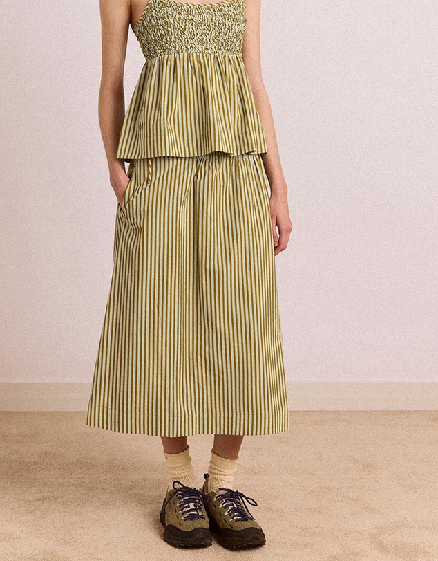 Damson Madder - Caspia Volume Midi Skirt