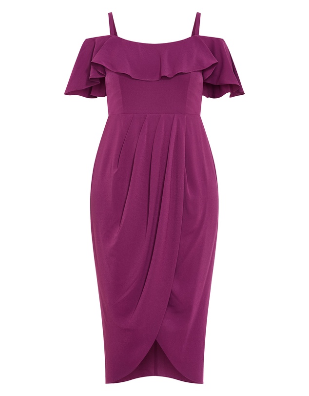 City Chic - Flirtation Drape Midi Dress