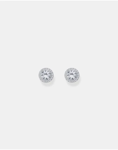 THOMAS SABO - Halo ear studs with zirconia in brilliant cut