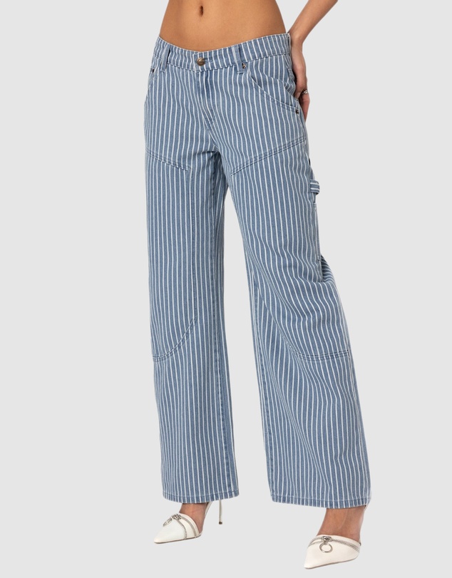 EDIKTED - Striped Carpenter Jeans