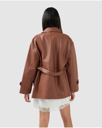 Belle & Bloom - BFF Belted Leather Jacket