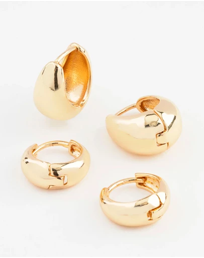 Lovisa - Gold Plated Bubble Huggie Earring Pack