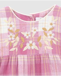 Fox & Finch - Tutu Tigers Check Embroidered Romper