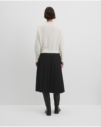 Country Road - Organically Grown Cotton Blend Crop Crew Neck Knit