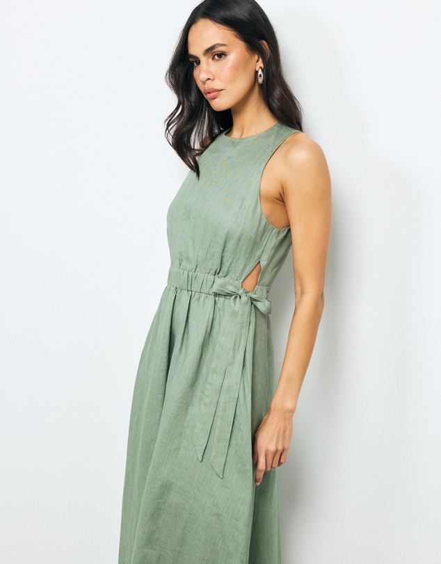 AERE - Mysa Linen Midi Dress