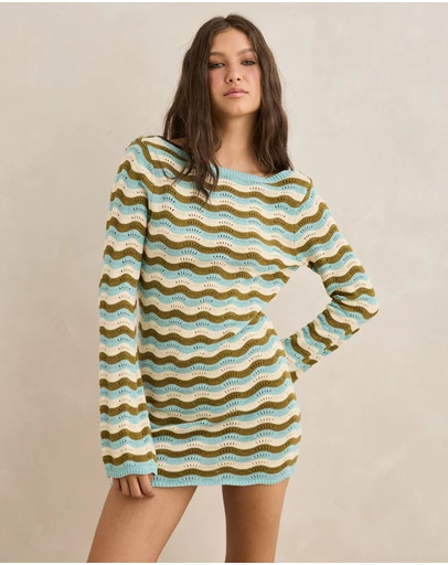 Rhythm - Whispering Tides Knit Mini Dress